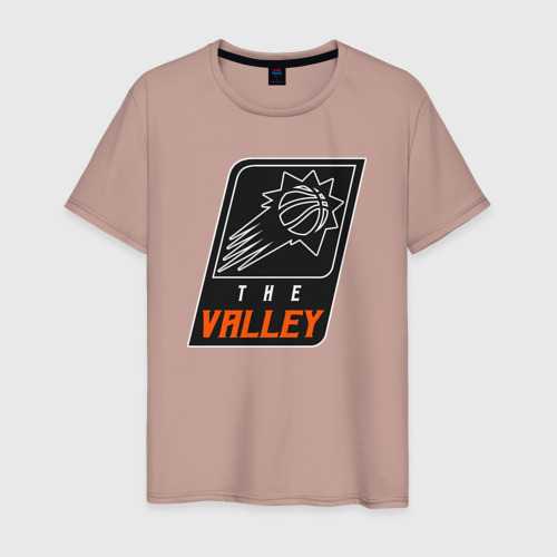 Мужская футболка хлопок The valley, цвет пыльно-розовый