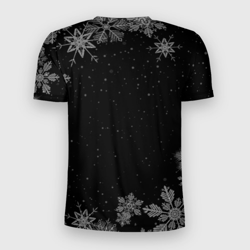 Мужская футболка 3D Slim Новогодний визажист на темном фоне, цвет 3D печать - фото 2