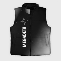 Мужской жилет утепленный 3D Megadeth glitch на темном фоне по-вертикали