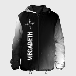 Мужская куртка 3D Megadeth glitch на темном фоне по-вертикали