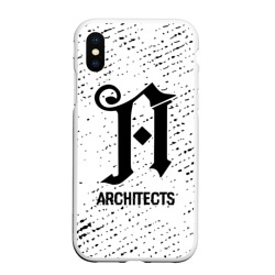 Чехол для iPhone XS Max матовый Architects glitch на светлом фоне