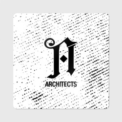 Магнит виниловый Квадрат Architects glitch на светлом фоне