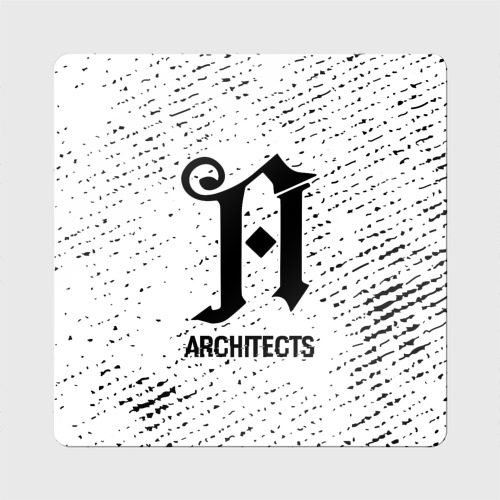 Магнит виниловый Квадрат Architects glitch на светлом фоне