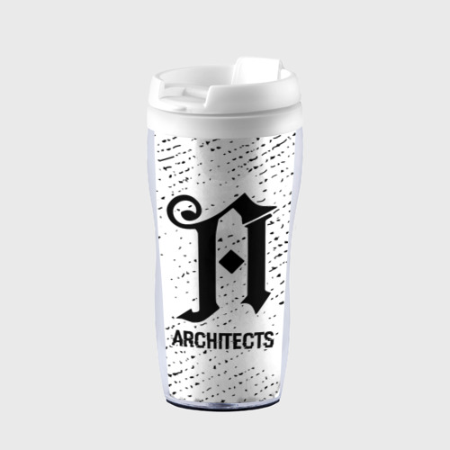 Термокружка-непроливайка Architects glitch на светлом фоне