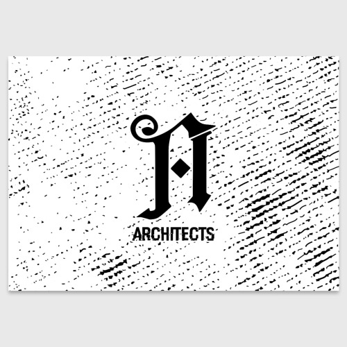 Поздравительная открытка Architects glitch на светлом фоне, цвет белый