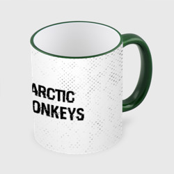 Кружка с полной запечаткой Arctic Monkeys glitch на светлом фоне по-горизонтали