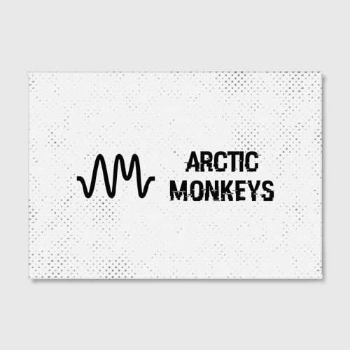 Холст прямоугольный Arctic Monkeys glitch на светлом фоне по-горизонтали, цвет 3D печать - фото 2