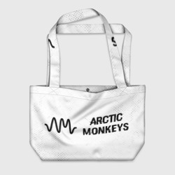 Пляжная сумка 3D Arctic Monkeys glitch на светлом фоне по-горизонтали