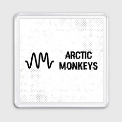 Магнит 55*55 Arctic Monkeys glitch на светлом фоне по-горизонтали