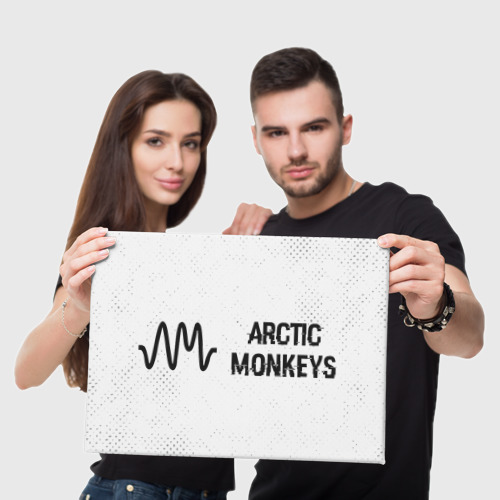 Холст прямоугольный Arctic Monkeys glitch на светлом фоне по-горизонтали, цвет 3D печать - фото 5