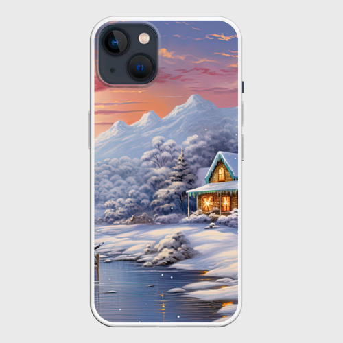Чехол для iPhone 14 Plus с принтом Ожившие сказки зимнего леса, вид спереди №1