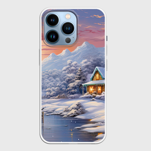 Чехол для iPhone 14 Pro с принтом Ожившие сказки зимнего леса, вид спереди №1