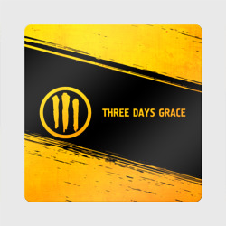 Магнит виниловый Квадрат Three Days Grace - gold gradient по-горизонтали