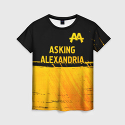 Женская футболка 3D Asking Alexandria - gold gradient посередине