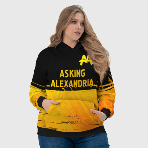 Женская толстовка 3D Asking Alexandria - gold gradient посередине, цвет 3D печать - фото 6