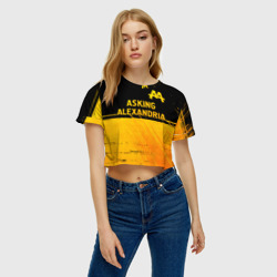 Женская футболка Crop-top 3D Asking Alexandria - gold gradient посередине - фото 2