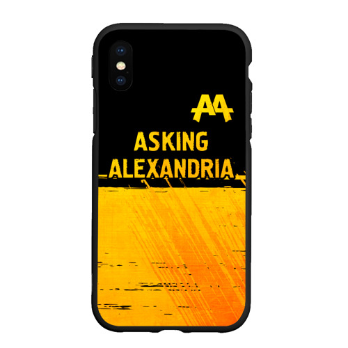 Чехол для iPhone XS Max матовый Asking Alexandria - gold gradient посередине