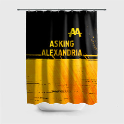 Штора 3D для ванной Asking Alexandria - gold gradient посередине