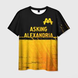 Мужская футболка 3D Asking Alexandria - gold gradient посередине