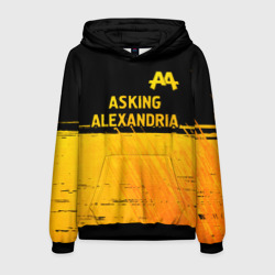 Мужская толстовка 3D Asking Alexandria - gold gradient посередине