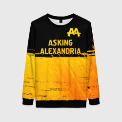 Женский свитшот 3D Asking Alexandria - gold gradient посередине