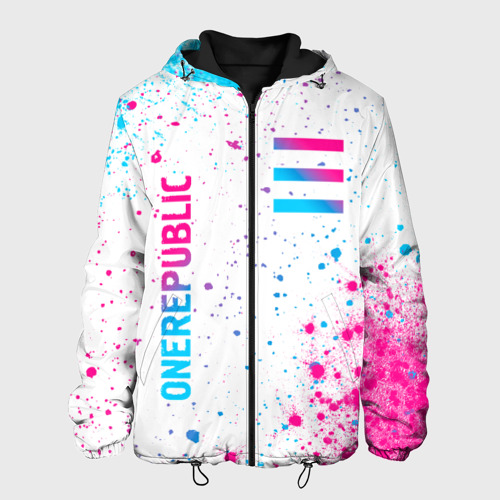 Мужская куртка 3D OneRepublic neon gradient style вертикально, цвет 3D печать