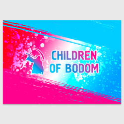 Поздравительная открытка Children of Bodom neon gradient style по-горизонтали