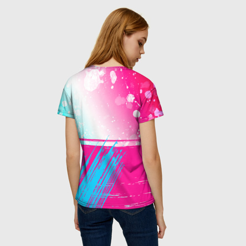 Женская футболка 3D Limp Bizkit neon gradient style посередине, цвет 3D печать - фото 4