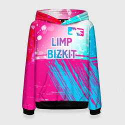 Женская толстовка 3D Limp Bizkit neon gradient style посередине