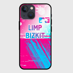 Чехол для iPhone 13 mini Limp Bizkit neon gradient style посередине