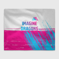 Плед 3D Imagine Dragons neon gradient style посередине