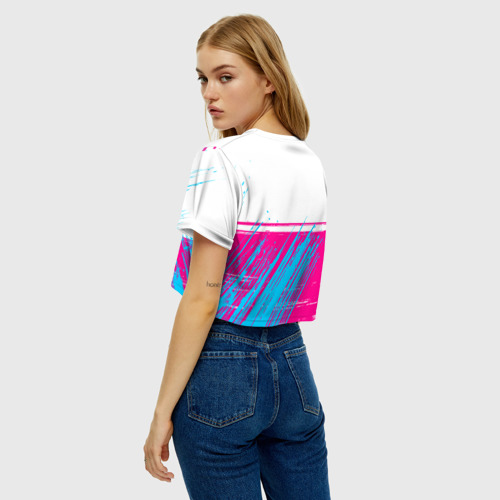 Женская футболка Crop-top 3D Imagine Dragons neon gradient style посередине, цвет 3D печать - фото 5