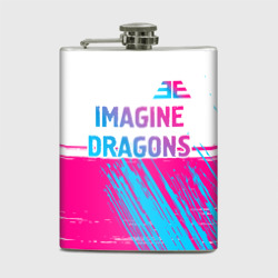 Фляга Imagine Dragons neon gradient style посередине