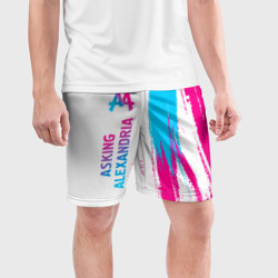 Мужские шорты спортивные Asking Alexandria neon gradient style по-вертикали - фото 2