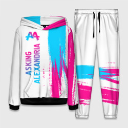 Женский костюм с толстовкой 3D Asking Alexandria neon gradient style по-вертикали