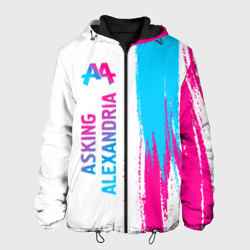 Мужская куртка 3D Asking Alexandria neon gradient style по-вертикали