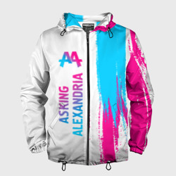 Мужская ветровка 3D Asking Alexandria neon gradient style по-вертикали