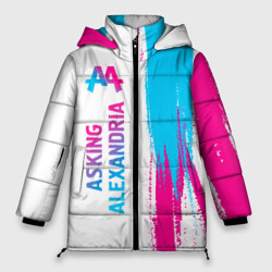 Женская зимняя куртка Oversize Asking Alexandria neon gradient style по-вертикали