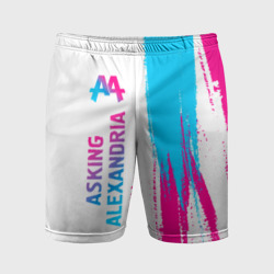 Мужские шорты спортивные Asking Alexandria neon gradient style по-вертикали