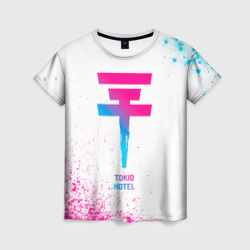 Женская футболка 3D Tokio Hotel neon gradient style