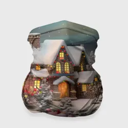 Бандана-труба 3D Объемные новогодние домики