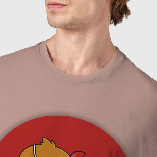 Мужская футболка хлопок Душнила горилла, цвет пыльно-розовый - фото 6