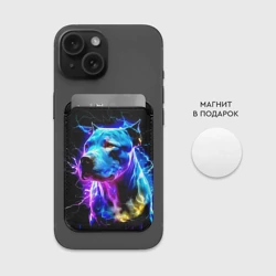 Картхолдер Magsafe магнитный Стаффордширский терьер неоновый - фото 2