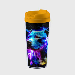 Термокружка-непроливайка Стаффордширский терьер неоновый