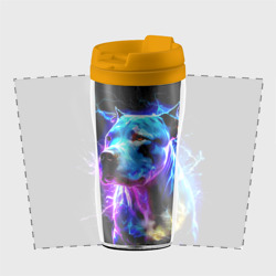 Термокружка-непроливайка Стаффордширский терьер неоновый - фото 2