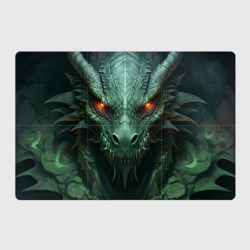Магнитный плакат 3Х2 Зеленый дракон со светящимися глазами