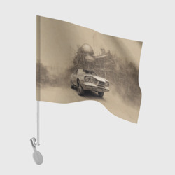 Флаг для автомобиля Скетч футуристичного спорткара 