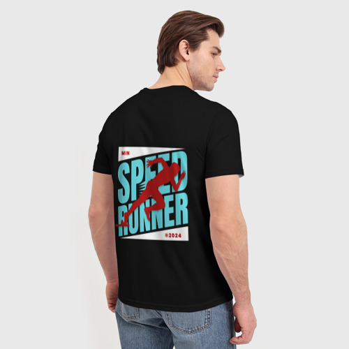 Мужская футболка 3D Самые быстрые шаги бегуна, цвет 3D печать - фото 4