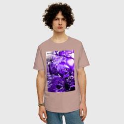 Мужская футболка хлопок Oversize Сиреневое море акварели - фото 2