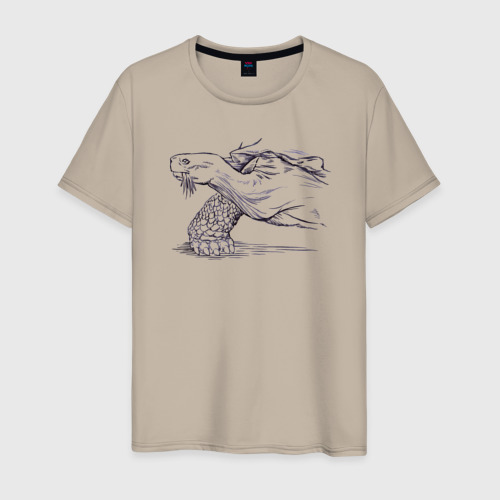 Мужская футболка хлопок Черепаха сухопутная, цвет миндальный